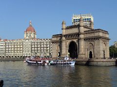 
Taj Mahal Palace Hotel and The Gateway Of India From The Boat Just After Leaving For Elephanta Island
